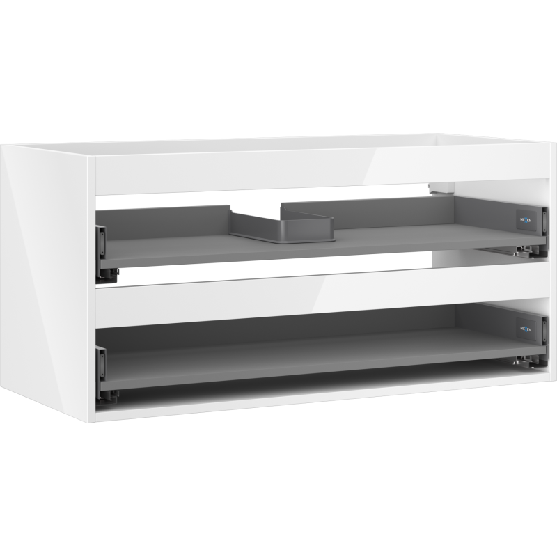 Mexen Box-A Unterbauschrank 100 cm, 2 Schubladen, weiß glänzend - 91AX0-1000-470-2-00