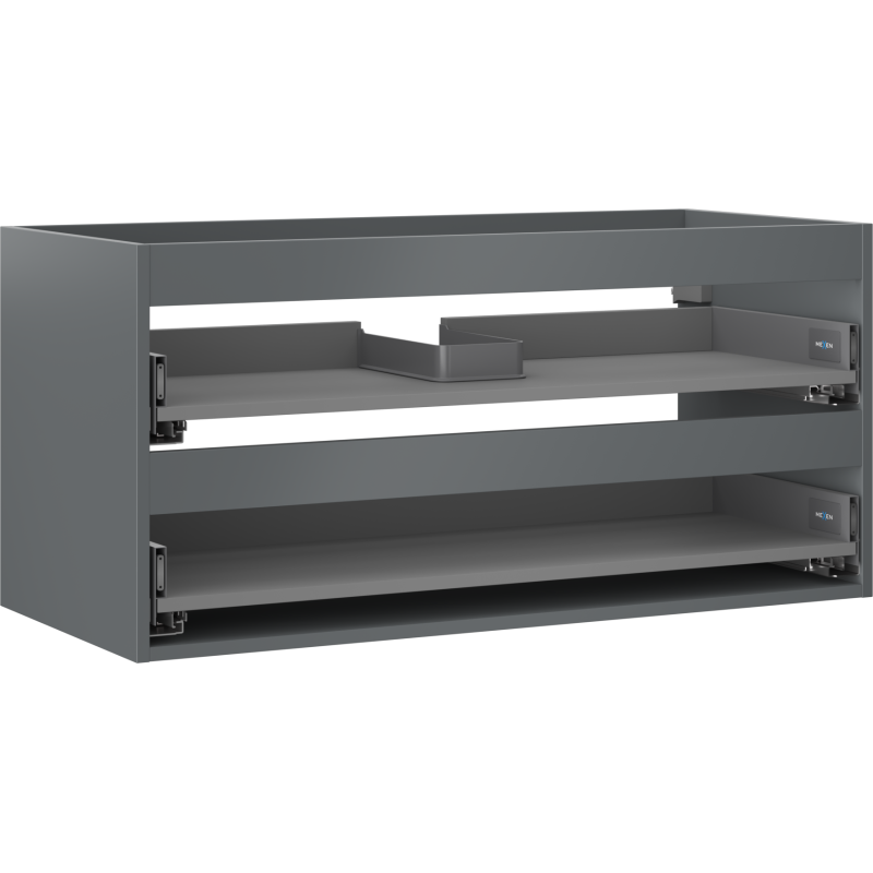 Mexen Box-A Korpusschrank für Waschtisch 100 cm, 2 Schubladen, Graphit matt - 91AX0-1000-470-2-66