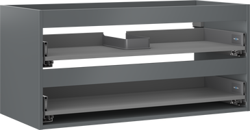 Mexen Box-A Korpusschrank für Waschtisch 100 cm, 2 Schubladen, Graphit matt - 91AX0-1000-470-2-66
