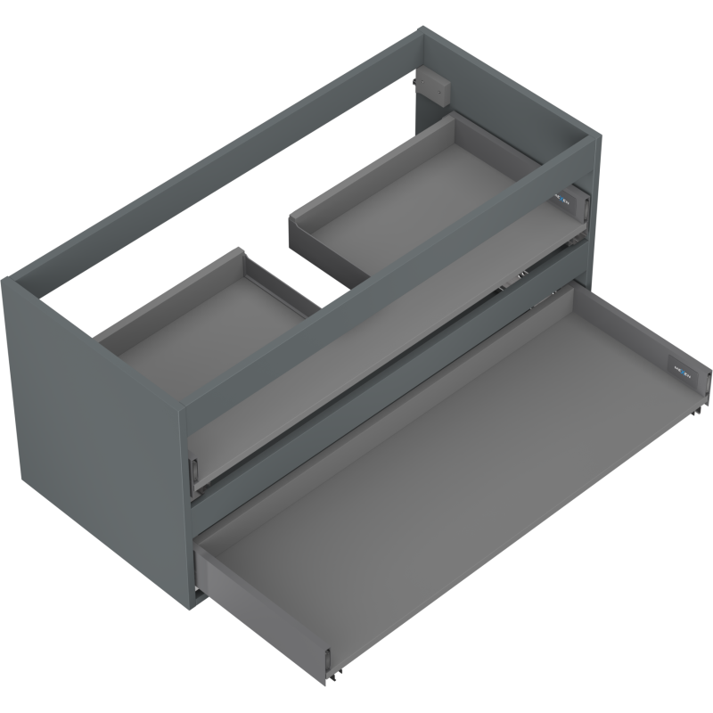 Mexen Box-A Korpusschrank für Waschtisch 100 cm, 2 Schubladen, Graphit matt - 91AX0-1000-470-2-66