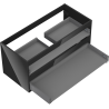 Mexen Box-A Badezimmerschrank-Korpus 100 cm, 2 Schubladen, schwarzer Glanz - 91AX0-1000-470-2-70