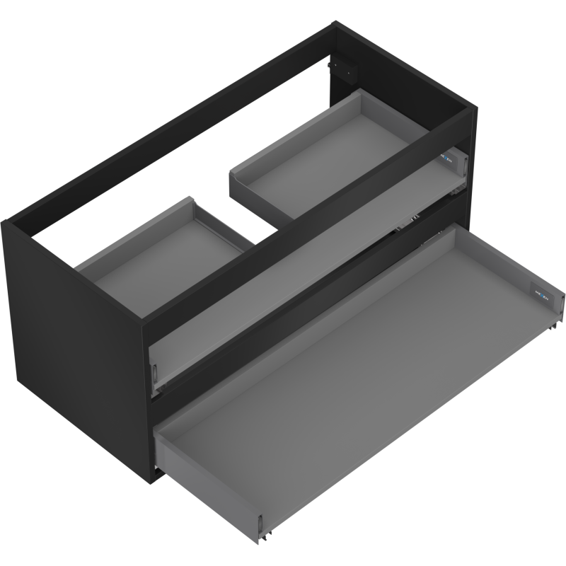 Mexen Box-A Unterschrankkorpus 100 cm, 2 Schubladen, schwarz matt - 91AX0-1000-470-2-71