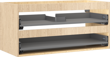 Mexen Box-A Unterschrankkorpus 100 cm, 2 Schubladen, Eiche - 91AX0-1000-470-2-81