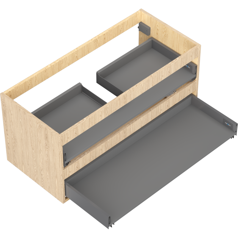 Mexen Box-A Unterschrankkorpus 100 cm, 2 Schubladen, Eiche - 91AX0-1000-470-2-81