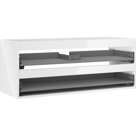 Mexen Box-A Korpus des Waschbeckenschranks 120 cm, 2 Schubladen, Weiß Hochglanz - 91AX0-1200-470-2-00