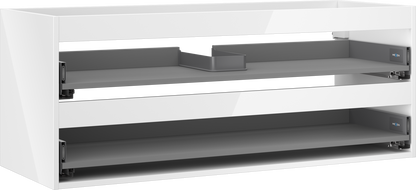 Mexen Box-A Korpus des Waschbeckenschranks 120 cm, 2 Schubladen, Weiß Hochglanz - 91AX0-1200-470-2-00