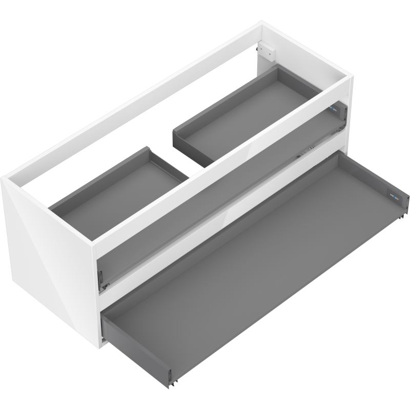 Mexen Box-A Korpus des Waschbeckenschranks 120 cm, 2 Schubladen, Weiß Hochglanz - 91AX0-1200-470-2-00