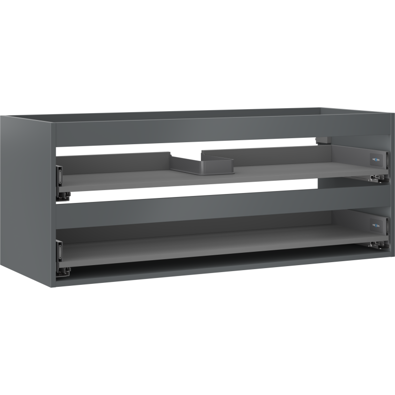 Mexen Box-A Korpus des Waschtischschranks 120 cm, 2 Schubladen, Graphit matt - 91AX0-1200-470-2-66