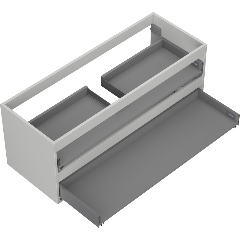Mexen Box-A Unterschrank-Korpus 120 cm, 2 Schubladen, Grau Matt - 91AX0-1200-470-2-62