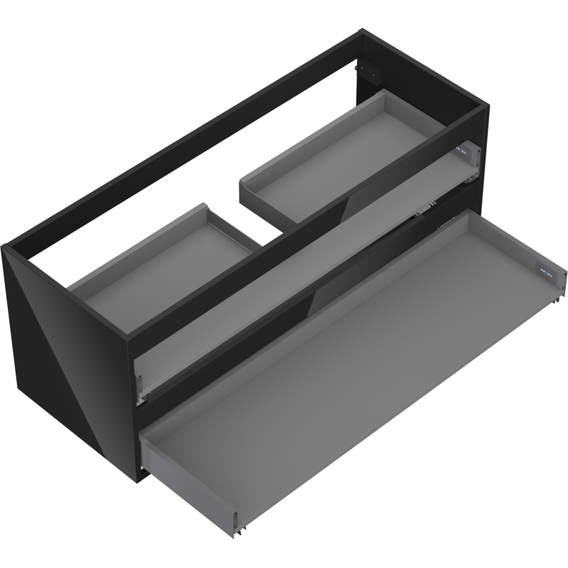 Mexen Box-A Unterschrankkorpus 120 cm, 2 Schubladen, schwarz glänzend - 91AX0-1200-470-2-70