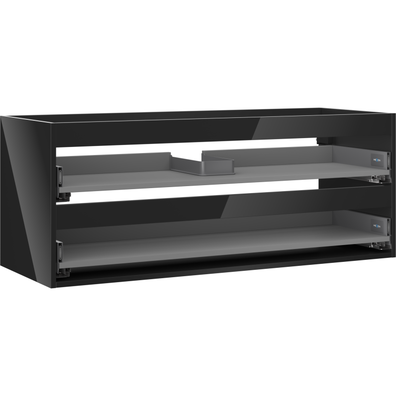 Mexen Box-A Unterschrankkorpus 120 cm, 2 Schubladen, schwarz glänzend - 91AX0-1200-470-2-70