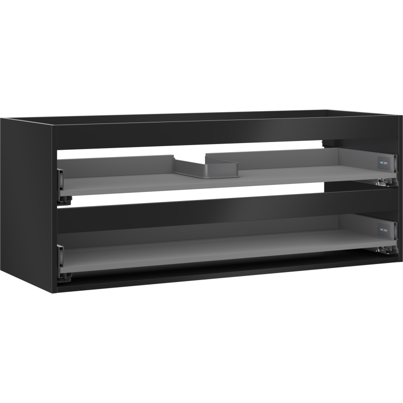 Mexen Box-A Korpus des Waschtischunterschranks 120 cm, 2 Schubladen, Schwarz Matt - 91AX0-1200-470-2-71