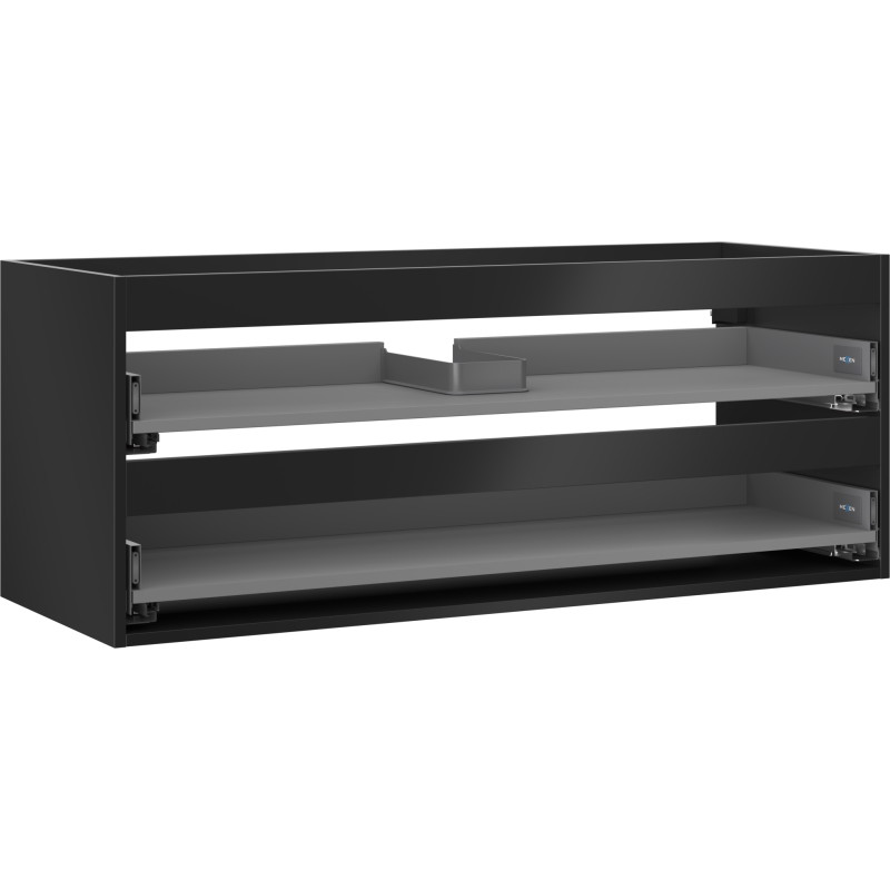 Mexen Box-A Korpuskasten für Waschtischunterschrank 120 cm, 2 Schubladen, Schwarz matt - 91AX0-1200-470-2-71