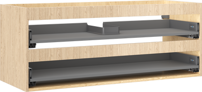 Mexen Box-A Korpus für Waschtischunterschrank 120 cm, 2 Schubladen, Eiche - 91AX0-1200-470-2-81