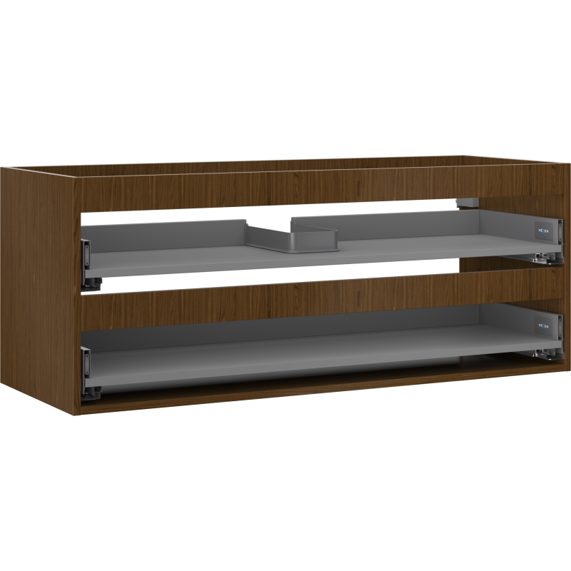 Mexen Box-A Korpus Waschtischunterschrank 120 cm, 2 Schubladen, Nussbaum - 91AX0-1200-470-2-86
