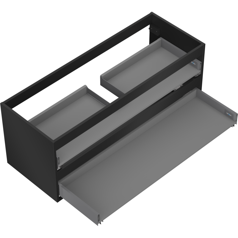 Mexen Box-A Korpus des Waschtischunterschranks 120 cm, 2 Schubladen, Schwarz Matt - 91AX0-1200-470-2-71