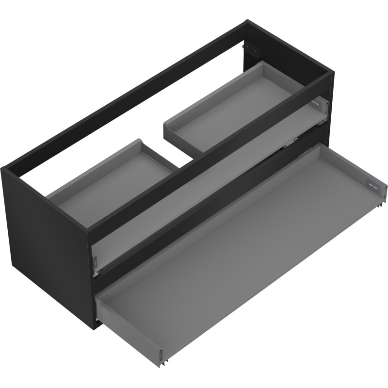 Mexen Box-A Korpuskasten für Waschtischunterschrank 120 cm, 2 Schubladen, Schwarz matt - 91AX0-1200-470-2-71
