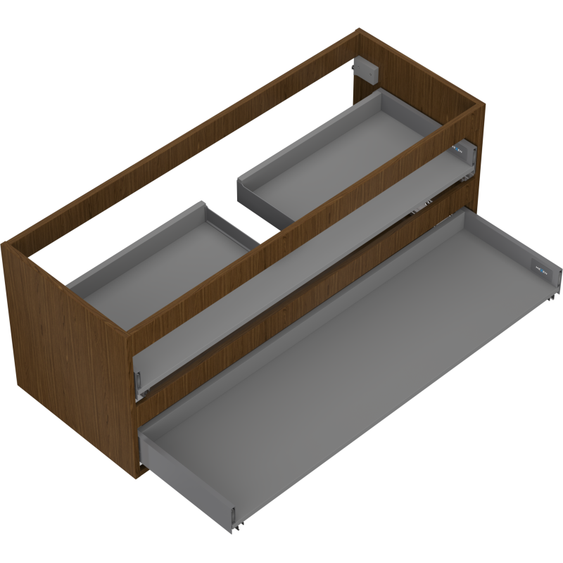 Mexen Box-A Korpus Waschtischunterschrank 120 cm, 2 Schubladen, Nussbaum - 91AX0-1200-470-2-86