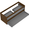 Mexen Box-A Korpus Waschtischunterschrank 120 cm, 2 Schubladen, Nussbaum - 91AX0-1200-470-2-86