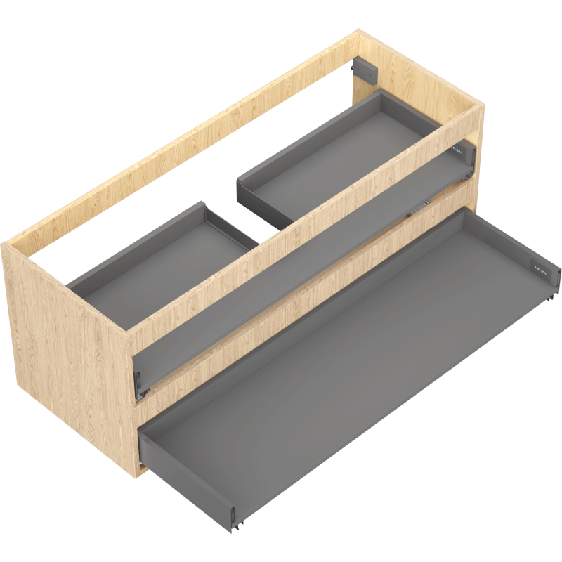 Mexen Box-A Korpus für Waschtischunterschrank 120 cm, 2 Schubladen, Eiche - 91AX0-1200-470-2-81