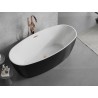 Mexen Lira freistehende Badewanne Design 170 x 80 cm, weiß/schwarz, Überlauf gebürstetes Kupfer - 52831708075-65