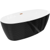 Mexen Lira freistehende Badewanne Design 170 x 80 cm, weiß/schwarz, Überlauf gebürstetes Kupfer - 52831708075-65