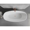 Mexen Lira freistehende Badewanne Design 170 x 80 cm, weiß/schwarz, Überlauf gebürstetes Kupfer - 52831708075-65