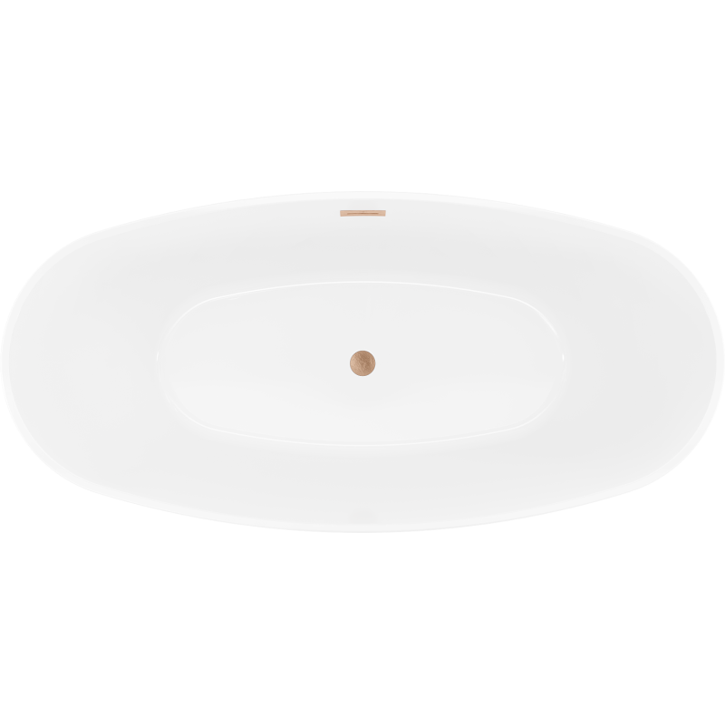 Mexen Lira freistehende Badewanne Design 170 x 80 cm, weiß/schwarz, Überlauf gebürstetes Kupfer - 52831708075-65
