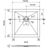 Mexen Stone+ quadratische Duschwanne aus Verbundwerkstoff 70 x 70 cm, grau-beton - 44617070