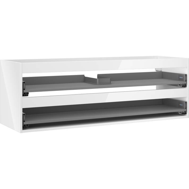 Mexen Box-A Korpus für Waschtischunterschrank 140 cm, 2 Schubladen, weiß glänzend - 91AX0-1400-470-2-00