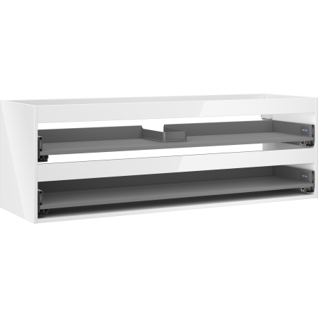 Mexen Box-A Korpus für Waschtischunterschrank 140 cm, 2 Schubladen, weiß glänzend - 91AX0-1400-470-2-00