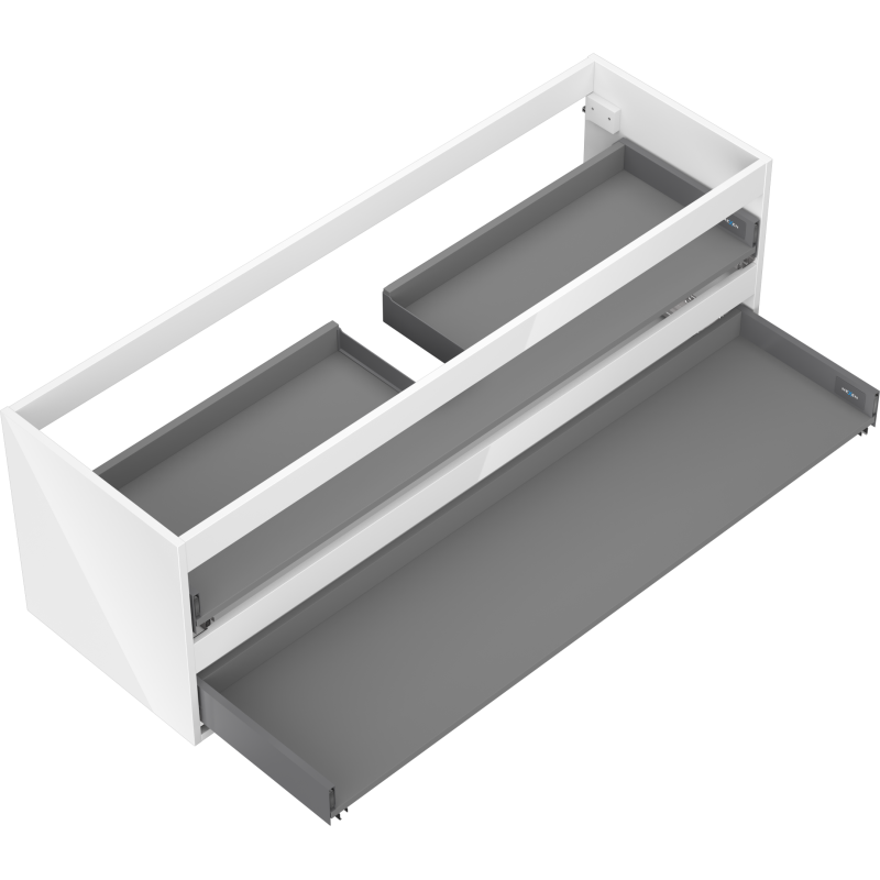 Mexen Box-A Korpus für Waschtischunterschrank 140 cm, 2 Schubladen, weiß glänzend - 91AX0-1400-470-2-00
