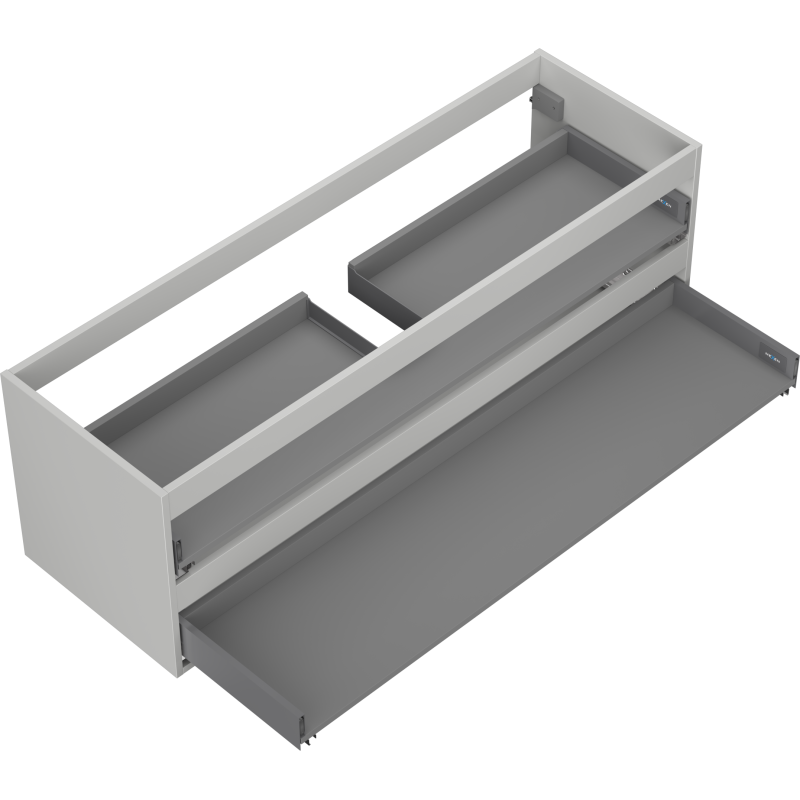 Mexen Box-A Unterschrank-Korpus 140 cm, 2 Schubladen, graues Matt - 91AX0-1400-470-2-62