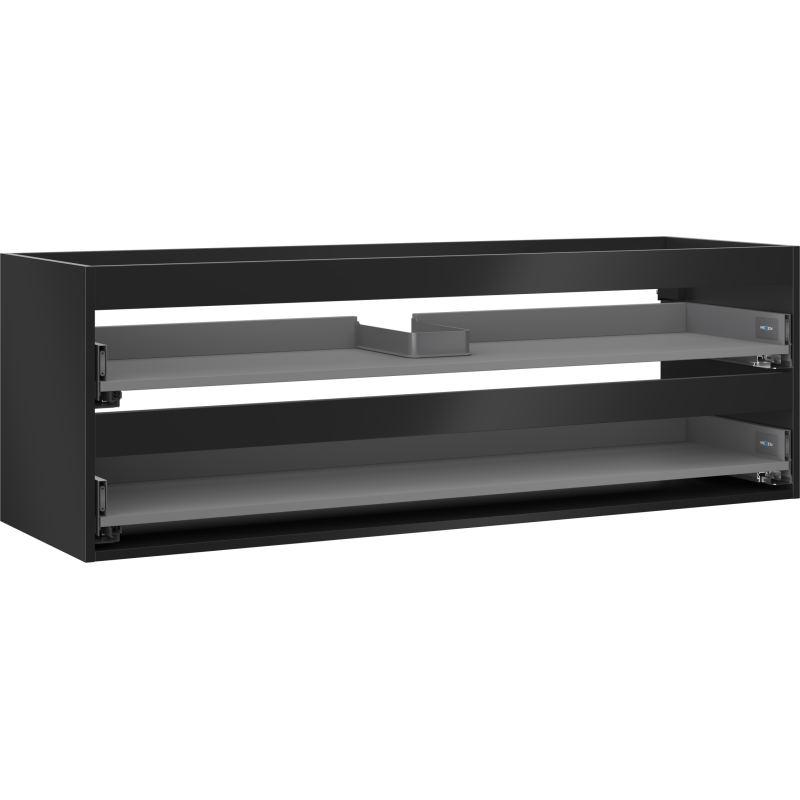Mexen Box-A 140 cm Unterschrankkorpus, 2 Schubladen, schwarz matt - 91AX0-1400-470-2-71