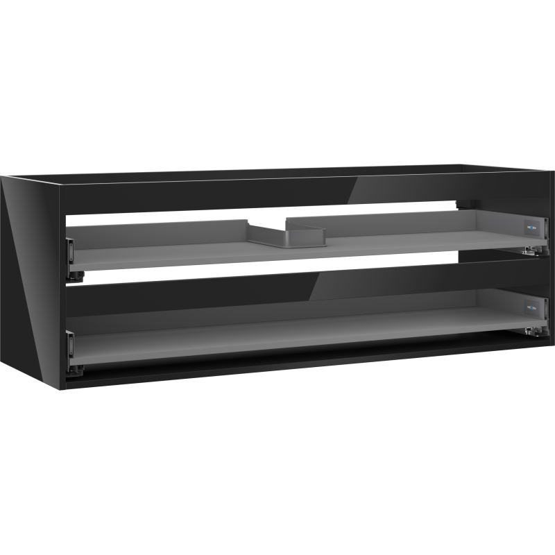 Mexen Box-A Schrankkörper für Waschtisch 140 cm, 2 Schubladen, schwarz glänzend - 91AX0-1400-470-2-70