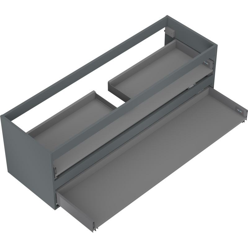Mexen Box-A Korpus für Waschtischunterschrank 140 cm, 2 Schubladen, grafit matt - 91AX0-1400-470-2-66