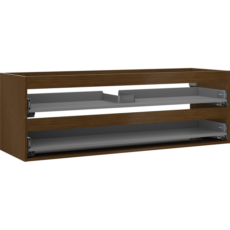 Mexen Box-A Waschtischunterschrank Korpus 140 cm, 2 Schubladen, Nussbaum - 91AX0-1400-470-2-86