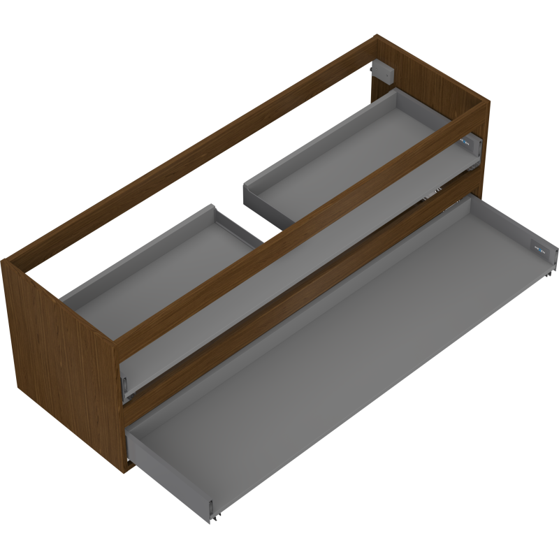Mexen Box-A Waschtischunterschrank Korpus 140 cm, 2 Schubladen, Nussbaum - 91AX0-1400-470-2-86