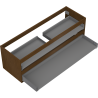Mexen Box-A Waschtischunterschrank Korpus 140 cm, 2 Schubladen, Nussbaum - 91AX0-1400-470-2-86