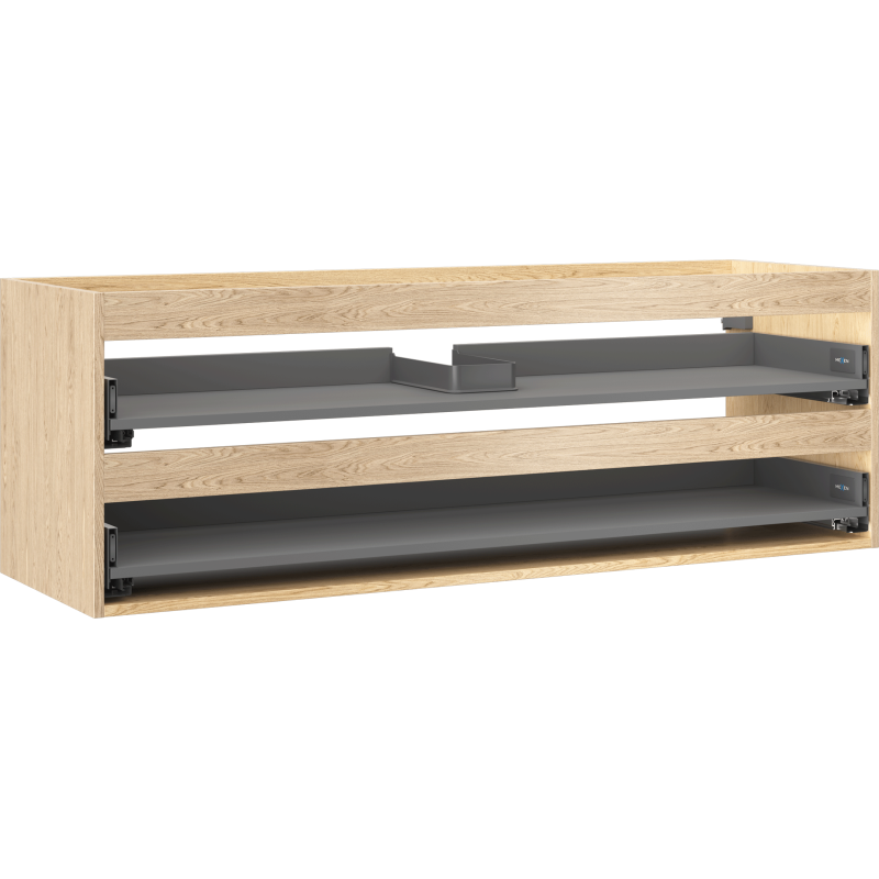 Mexen Box-A Korpus des Waschtischunterschranks 140 cm, 2 Schubladen, Eiche - 91AX0-1400-470-2-81