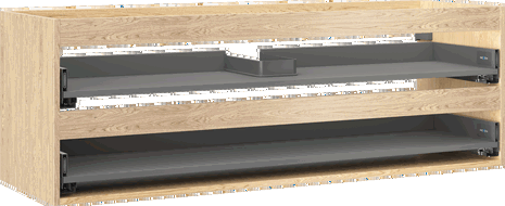 Mexen Box-A Korpus des Waschtischunterschranks 140 cm, 2 Schubladen, Eiche - 91AX0-1400-470-2-81