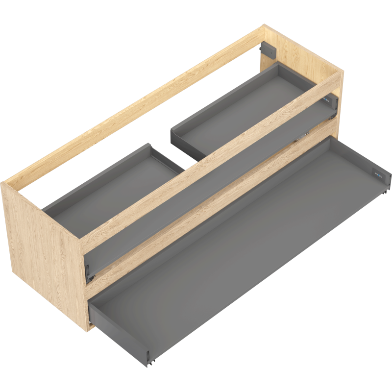 Mexen Box-A Korpus des Waschtischunterschranks 140 cm, 2 Schubladen, Eiche - 91AX0-1400-470-2-81