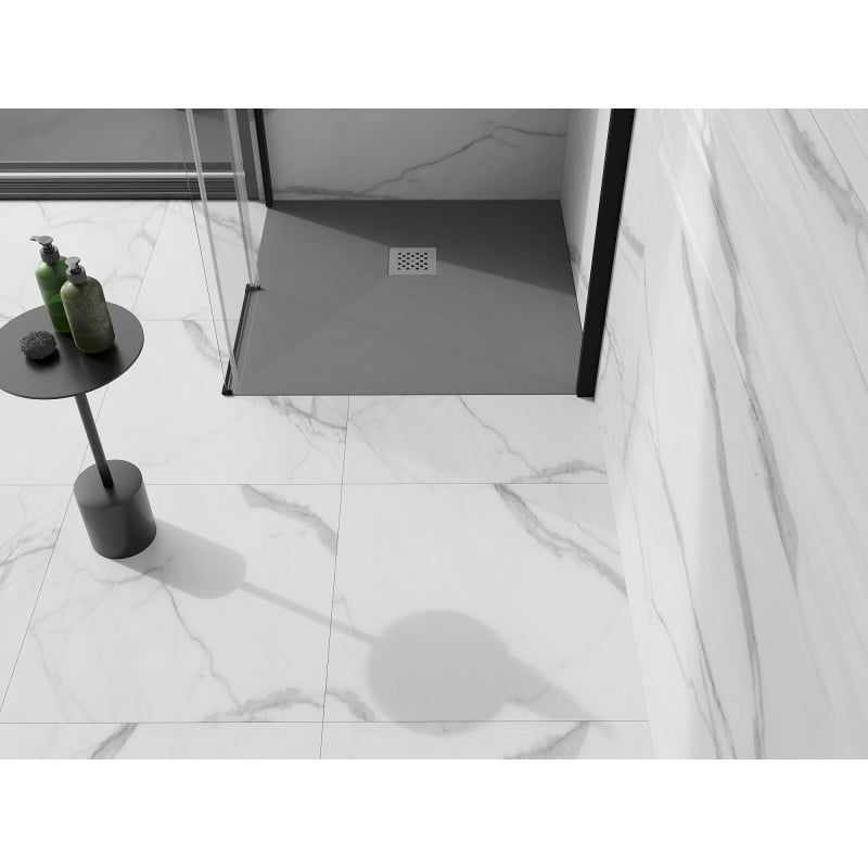 Mexen Stone+ quadratische Verbund-Duschwanne 80 x 80 cm, grau-beton - 44618080