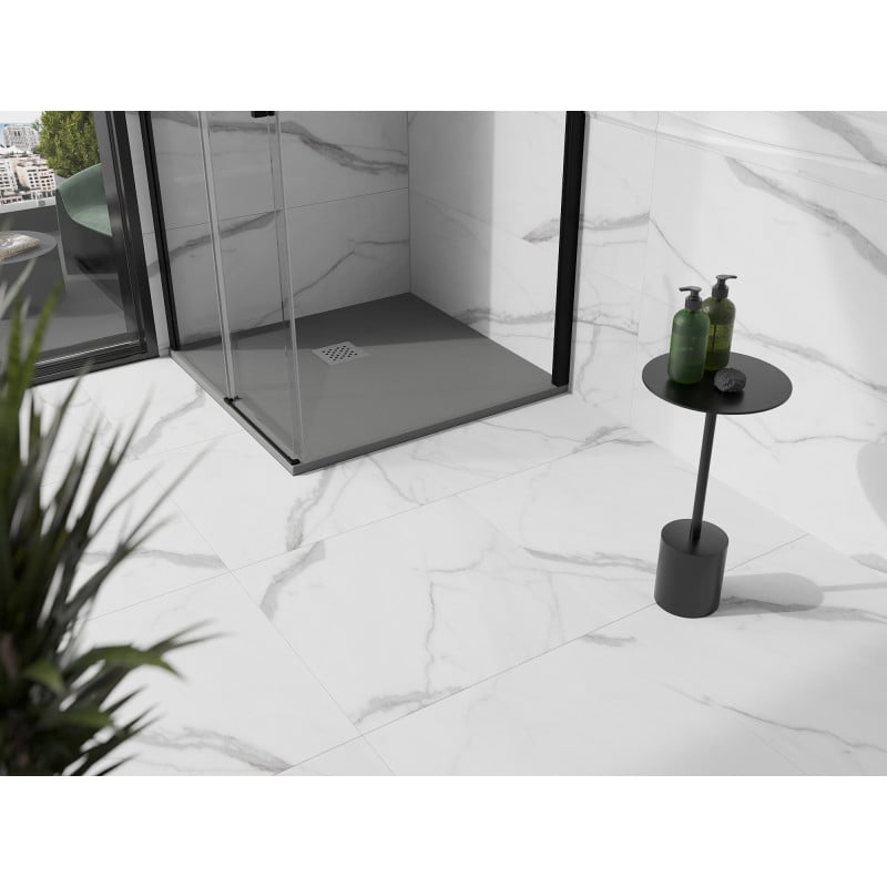 Mexen Stone+ quadratische Verbund-Duschwanne 80 x 80 cm, grau-beton - 44618080