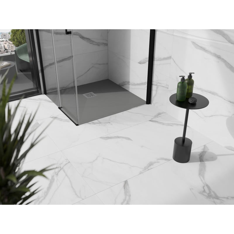 Mexen Stone+ quadratische Verbund-Duschwanne 80 x 80 cm, grau-beton - 44618080