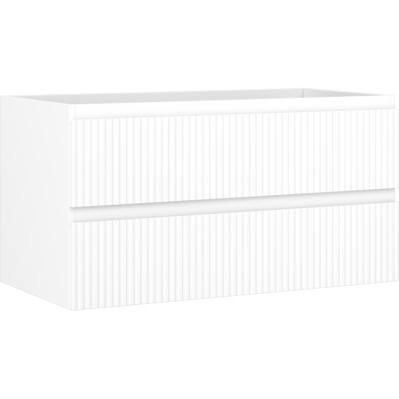 Mexen Rivel Badezimmerschrank 90 cm, 2 Schubladen, geriffelt, weiß matt - 91A20-09047-2-BFF01