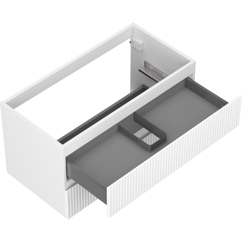 Mexen Rivel Badezimmerschrank 90 cm, 2 Schubladen, geriffelt, weiß matt - 91A20-09047-2-BFF01