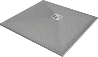 Mexen Stone+ quadratische Verbund-Duschwanne 80 x 80 cm, grau-beton - 44618080