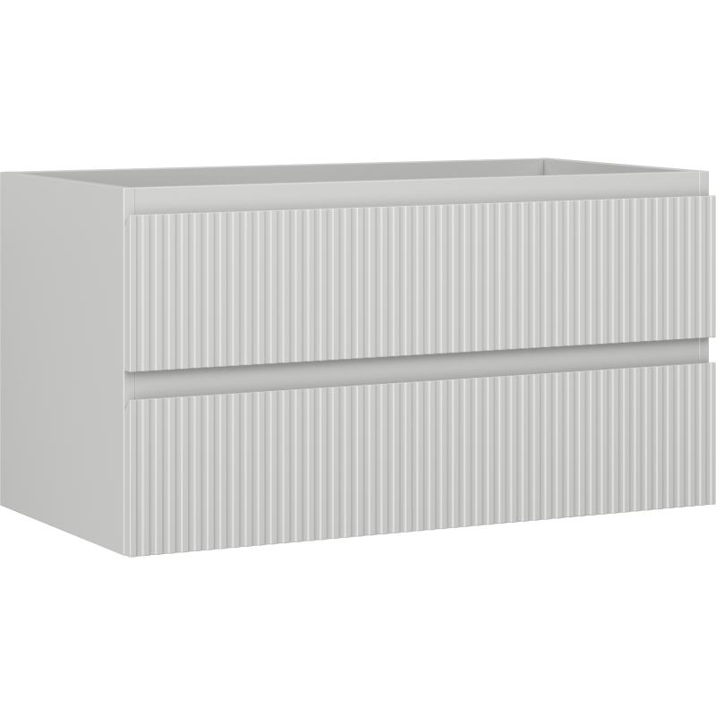 Mexen Rivel Unterschrank für das Badezimmer 90 cm, 2 Schubladen, geriffelt, grau matt - 91A20-09047-2-BFF62
