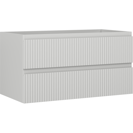 Mexen Rivel Unterschrank für das Badezimmer 90 cm, 2 Schubladen, geriffelt, grau matt - 91A20-09047-2-BFF62